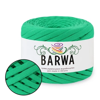 Пряжа Barwa 7-9mm, Грин грас 100м, трикотажная нить для сумок 100% хлопок