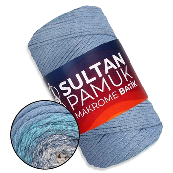 Пряжа Sultan Pamuk Makrome Batik, №211, бавовняний шнур для в’язання сумок та макраме, 250 г/225 м, 80% бавовна/20% поліестер