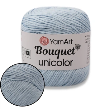 Пряжа YarnArt Bouquet Unicolor (ЯрнАрт Букет Униколор) Нежно-голубой №3225, 100% хлопок, 100г/200м, летняя нить для вязания крючком и спицами