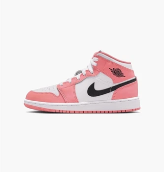 Кроссовки детские Jordan Air Jordan 1 Mid Big Kids Shoes Pink/White 39 DQ8423-602