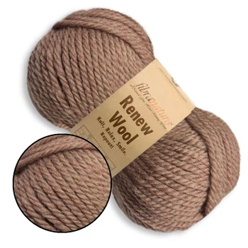 FibraNatura Renew Wool, Бежевий меланж №102 - пряжа для в'язання, 50 г / 100 м, 65% віргінська вовна / 35% перероблена вовна, для светрів