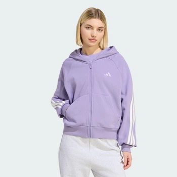 Жіноча толстовка ADIDAS KIT 3-STRIPES FULL ZIP adidas KV9882 (XS) фіолетовий (4068804609276)