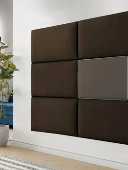 М’які настінні панелі brown 40×80 1 шт 4 см узголів’я для ліжка Коричневий (88345м)