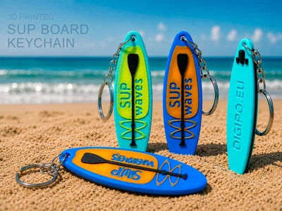 Брелок SUP Доска С Вашим Текстом SUP Board Keychain With Custom Text 7 См 3Д Печать
