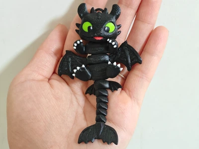 Брелок Беззубик Подвижный Cute Toothless Night Fury Articulated Keychain 8 См 3Д Печать
