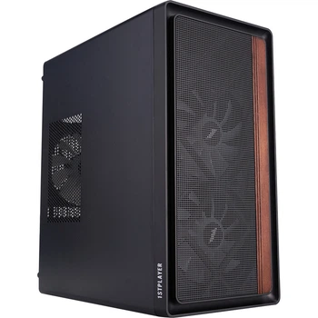 Корпус для ПК 1stPlayer WD1-BK-3F1 Black mATX без БЖ