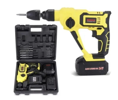 Перфоратор акумуляторний Boxer SDS-Plus 24 В 3,0 А·год ударне свердління функція реверсу для легкого вивільнення оснащення