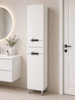 Пенал для ванної Vivia Соната Д2 Ш2 185×40×32 см, підлоговий, білий