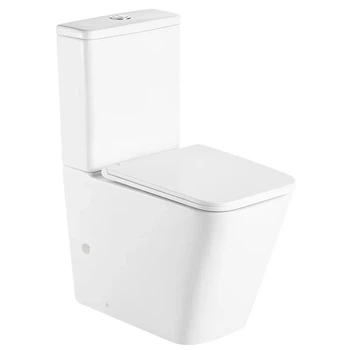 Унитаз компакт Mixxus Quadro 610x365 прямоугольный, с сиденьем, белый (MP6588)