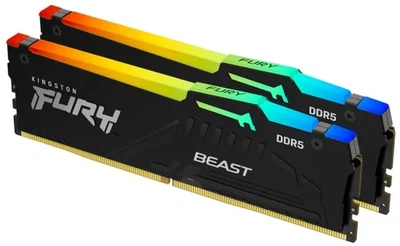 Pamięć RAM Kingston Fury DDR5-6000 65536MB PC5-48000 (Kit of 2x32768) Beast RGB 1Rx8 Black (KF560C36BBE2AK2-64)