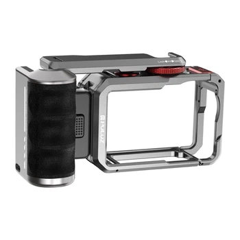 Титановый кейдж Puluz с ручкой для DJI Osmo Action 6 (PU1077TS)