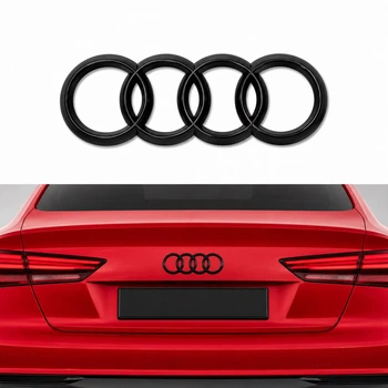 Емблема Audi ауді 185 мм 65 мм на задню частину авто чорний глянець