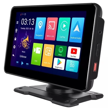 Автомобильный монитор Podofo A3429 7" сенсорный с CarPlay Android Auto черный