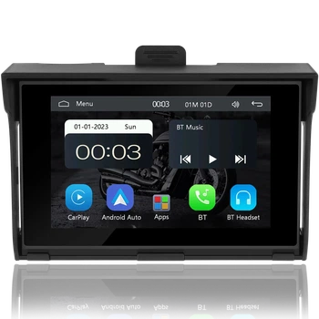 Монитор Podofo A3502 для мотоцикла 5" сенсорный дисплей Bluetooth Wi-Fi GPS черный