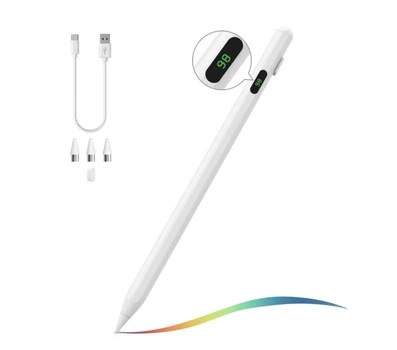 Стилус 2268A Universal Pen Magnetic с цифровым дисплеем для планшетов и смартфонов белый
