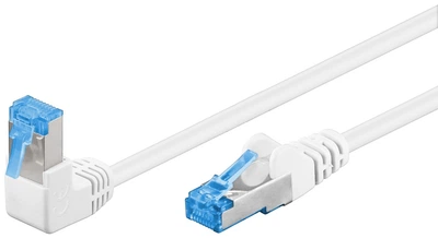 Патч-корд Goobay RJ45 SFTP6a 0.25m patch AWG27 1x90° PoE/PoE+ LSOH білий(75.05.1562)