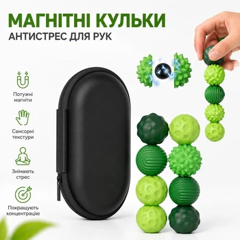 Силиконовые магнитные шарики-антистресс, 8 шт, Сенсорные фиджет-шарики с 8 текстурами, мощные магниты, бесшумные, футляр на молнии, для взрослых и подростков 14+