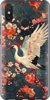 Чехол на Xiaomi Mi Max 3 Сакура и аист "6108t-1534-70447"