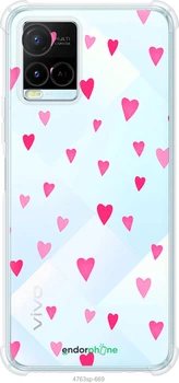 Чехол на Vivo Y21 Сердечки 2 "4763sp-669-70447"