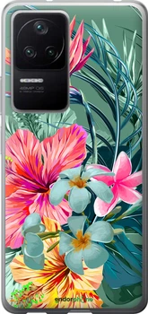 Чехол на Xiaomi Poco F4 Тропические цветы v1 "4667u-3917-70447"