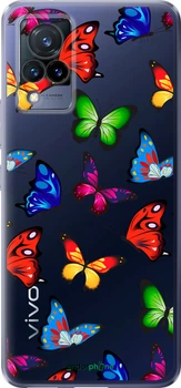 Чехол на Vivo V21 Красочные мотыльки "4761u-2368-70447"