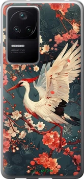 Чехол на Xiaomi Poco F4 Сакура и аист "6108u-3917-70447"