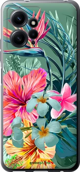 Чехол на Xiaomi Redmi Note 12 4G Тропические цветы v1 "4667u-3021-70447"