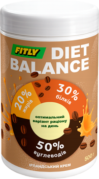 Коктейль Fitly Diet Balance 30/20/50 порошок 500 г Ірландський крем (4820263402122)