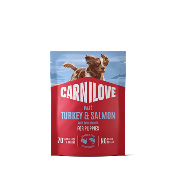 Влажный корм Carnilove Turkey & Salmon with Blueberries для щенков: паштет из индейки и лосося с голубикой, 300 г