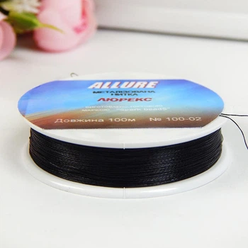 Люрексова нитка Allure Люрекс, металізована, 100 м, №2 чорний