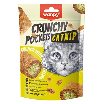 Лакомство Wanpy Crunchy Pockets Chicken & Catnip для кошек, с курицей и кошачьей мятой, 70 г (6927749811657)