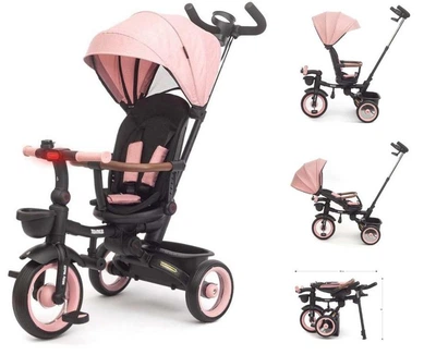 Детский трехколесный велосипед Twinky Pink поворотное лежачее сиденье коляска велосипед с родительской ручкой велосипед детский с поворотным сиденьем