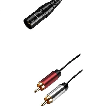 Аудиокабель ZHENWEI 2RCA — 2 XLR «тато», 1 м, 2 пари (ZW-YPX214)