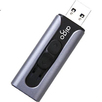 Флеш-накопитель Aigo 64 ГБ USB 3.0 U335 с металлическим выдвижным креплением, синий, стильный, высокоскоростной.