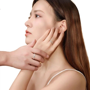 Серебряное кольцо MANHE S925, парные кольца, пара обручальных колец с бриллиантами, открытый конец, для женщин и мужчин, кольцо с заостренным концом, подарок на День святого Валентина.