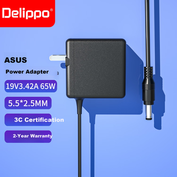 Адаптер живлення Delippo для ноутбуків ASUS K555L, W519L, X550C, A450C, W408L, 19 В 3.42 А, 65 Вт, з кабелем