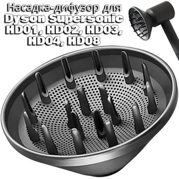 Магнітна насадка-дифузор для фену Dyson Supersonic HD01, HD02, HD03, HD04, HD08 (з вбудованим магнітним кільцем)