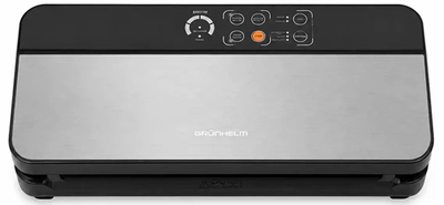 Вакуумный упаковщик Grunhelm GV118BS вакуумный для сухих и влажных продуктов цифровой дисплей встроенный нож 110 Вт Черный