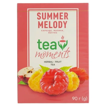 Чай фруктово-ягодный Tea Moments Summer Melody Летняя Мелодия 90 г листовой Каркаде, Малина, Яблоко