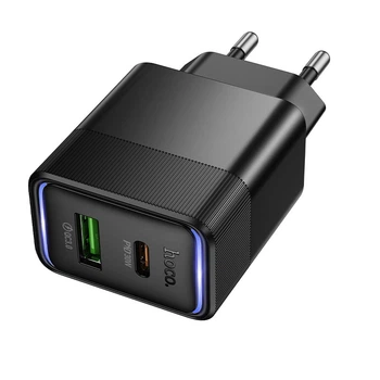 Адаптер мережевий HOCO Lounge charger CS112A |1A/1C, 30W/3A, PD/QC|