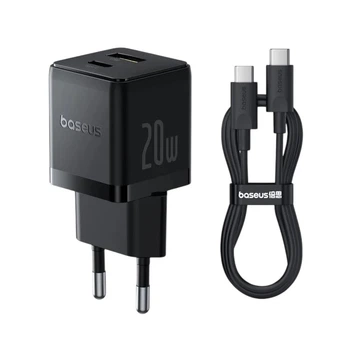 Мережевий зарядний пристрій Baseus Palm Type-C+USB Type-C cable 20W Black P10111608113-01