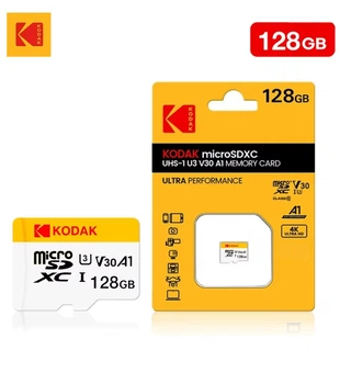 Карта пам'яті MicroSD Kodak 128Gb U3 UHS-L V30 A1 Class 10 Video recording speed (90-100MB/s)