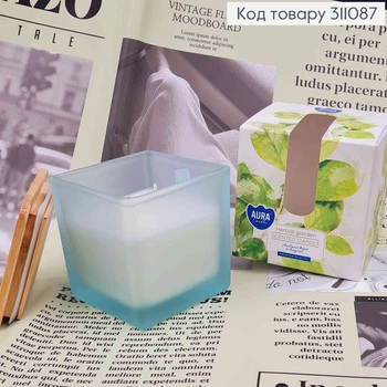 Аромасвічка в стакані з кришкою (2 гноти) Herbal garden, Bispol, 26год., 160грам