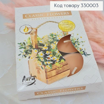 Аромасвечка таблетка BISPOL Классические цветы 6 шт/4 часов