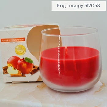Аромасвічка стакан BISPOL Яблуко-Кориця 130 г/ 24 годин