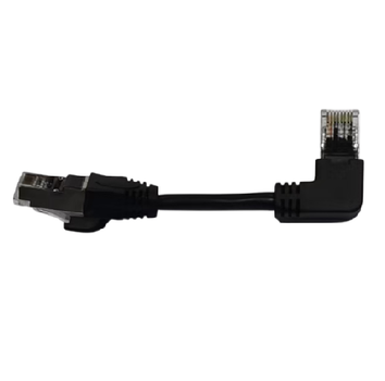 Патч-корд литой UTP, RJ45(прямой/угловой), неэкранированный, UTP5e 0.13m, patch D=4.9mm AWG26 1x90° CU, черный