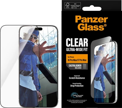 Захисне скло Panzer Glass Screen Protector Ultra-Wide Fit w. EasyAligner для Apple iPhone 17 Pro Max (PG47173)