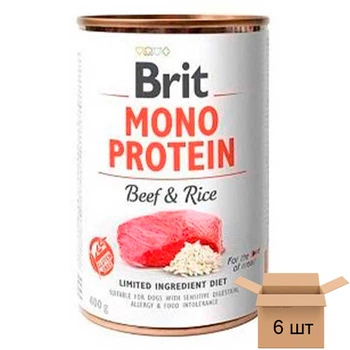 Консерви Brit Mono Protein Dog консерви з яловичиною та темним рисом для собак — 6 шт 100832/100054/9735-6sht