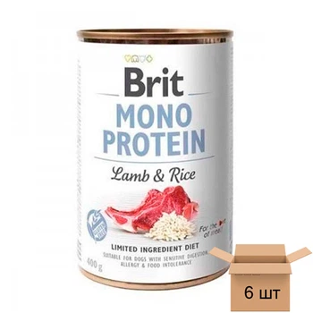 Консервы Brit Mono Protein Dog консервы с ягненком и темным рисом для собак - 6 шт 100833/100053/9728-6sht