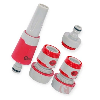 Насадка для полива 1/2", коннектор с аквастопом 1/2" шланга 3/4", адаптер 1/2 и 3/4 INTERTOOL